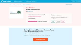 Eastside Lenders Reviews - Payday Loans - SuperMoney