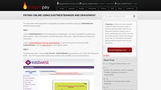 Paying Online using EastWestBanker and Dragonpay
