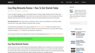 Easy Blog Networks Review + How To Get Started Today - ImRhys