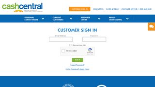 Customer Login - Online Loans - Sign in to View or ... - Cash Central