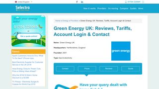 Green Energy UK: Reviews, Tariffs, Account Login & Contact | Selectra