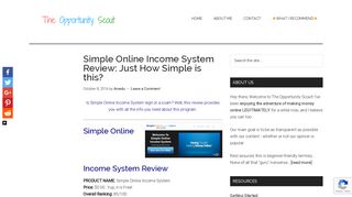 Simple Online Income System Review: Just How Simple is this?