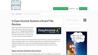 Is Easy Income System a Scam? My Review | Kyle's Blog