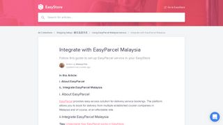 Integrate with EasyParcel Malaysia | EasyStore Help Center