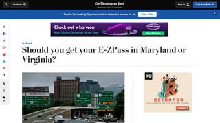 Should you get your E-ZPass in Maryland or Virginia? - The ...