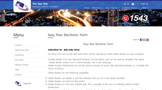 Easy Pass Electronic Form - Thai Easy Pass :: Expressway Authority of ...