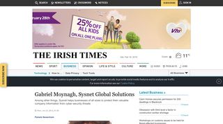 Gabriel Moynagh, Sysnet Global Solutions - The Irish Times