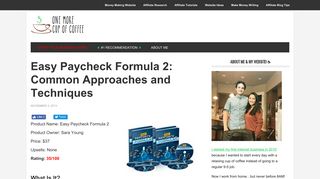 Easy Paycheck Formula 2: Common Approaches and Techniques