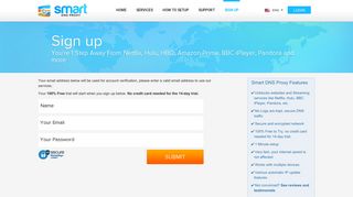 Sign Up | Smart DNS Proxy is FREE for a limited time!
