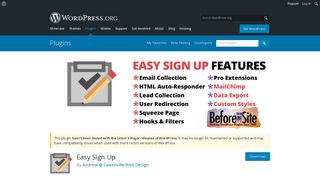 Easy Sign Up | WordPress.org
