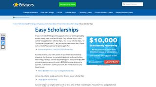 College Scholarships That Are Easy to Enter | Edvisors