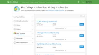 Easy Scholarships to Apply For - Niche