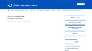 CMS Login - Student Information Systems - The University of Kansas
