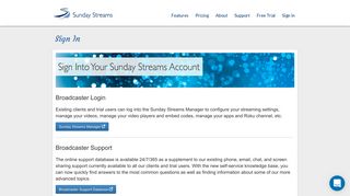 Sign In - Sunday Streams