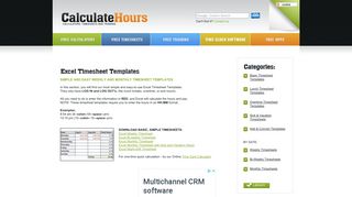 Easy and Simple Excel Timesheet Templates - CalculateHours