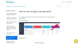 How do I find my Easy 1Up username? – Online Sales Pro