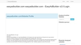 EasyAdBuilder v2.0 Login: easyadbuilder.com