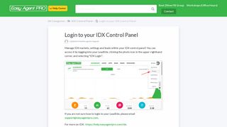 Easy Agent PRO LeadSites Help Center - Login to your IDX Control ...