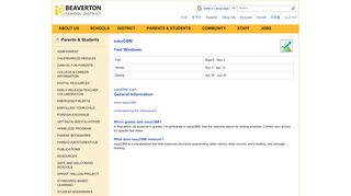 easyCBM Test Information - Beaverton School District