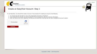 Create an EasyChair Account: Step 1