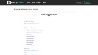 Student Account Help Secion - Easyclass