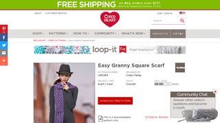 Easy Granny Square Scarf | Red Heart