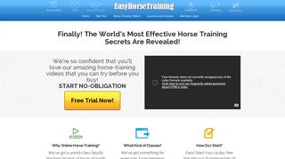 Online Horse Training Courses and Videos by Easyhorsetraining.com ...