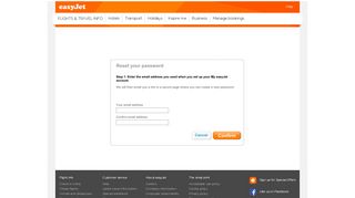 Password reset - My account - easyjet.com
