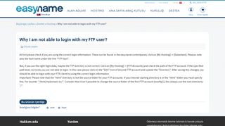 Why I am not able to login with my FTP user? - FAQ | easyname