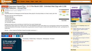 Easynews Usenet Plan - $4.00 Per Month USD - Unlimited Web Gigs ...