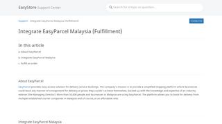 Integrate EasyParcel Malaysia (Fulfillment) | EasyStore