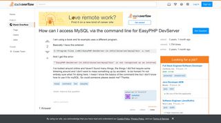 How can I access MySQL via the command line for EasyPHP DevServer ...