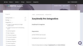 EasySendy Pro Integration - Aritic PinPoint Docs
