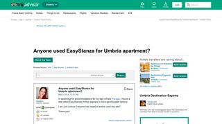 Anyone used EasyStanza for Umbria apartment? - Umbria Forum ...