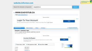 easystub.ca at WI. Easystub - Employee Login - Website Informer