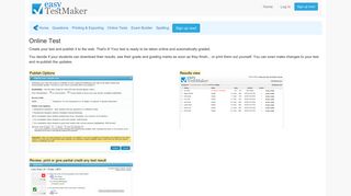 Online Tests - EasyTestMaker