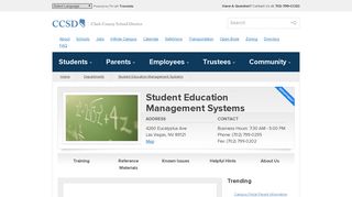 Student Education Management Systems | CCSD