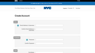 Create Account | NYC.ID - NYC.gov