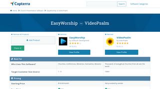 EasyWorship vs VideoPsalm - 2019 Feature and Pricing Comparison