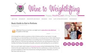 Basic Guide to Eat to Perform - Wine to Weightlifting