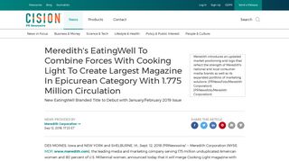 Meredith's EatingWell To Combine Forces With Cooking Light To ...