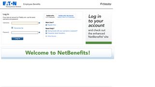 NetBenefits Login Page - Eaton - Fidelity Investments