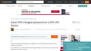 [SOLVED] Eaton IPM changed password on a 5PX UPS Device ...