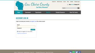 Account Log In | Eau Claire County