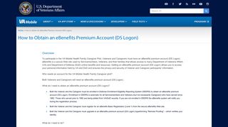 How to Obtain an eBenefits Premium Account (DS Logon ... - VA.gov