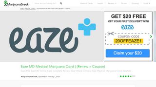 Eaze MD Medical Marijuana Card | (Review + Coupon)
