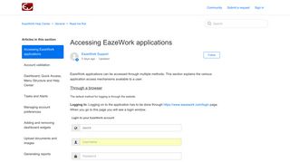 Accessing EazeWork applications – EazeWork Help Center