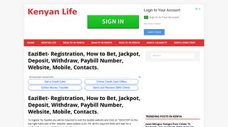 EaziBet Kenya- Registration, How to Bet, Bonus, Jackpot,