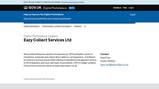 Eazy Collect Services Ltd – Digital Marketplace
