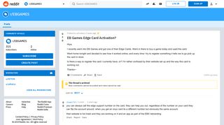 EB Games Edge Card Activation? : EBGAMES - Reddit